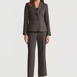 Kasper Women's Dark Gray Two-Button  Pantsuit Pants and Blazer Sz 14